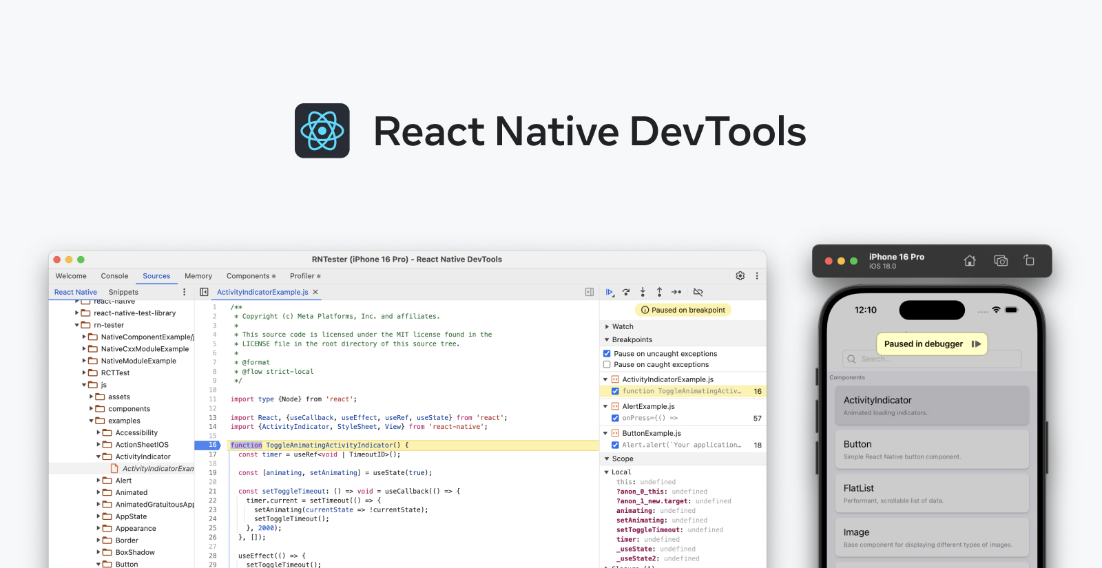 React Native 开发者工具前端界面