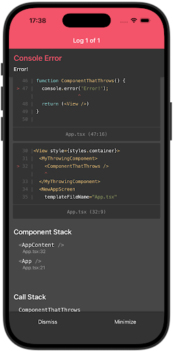 启用 Owner Stack 的错误示例