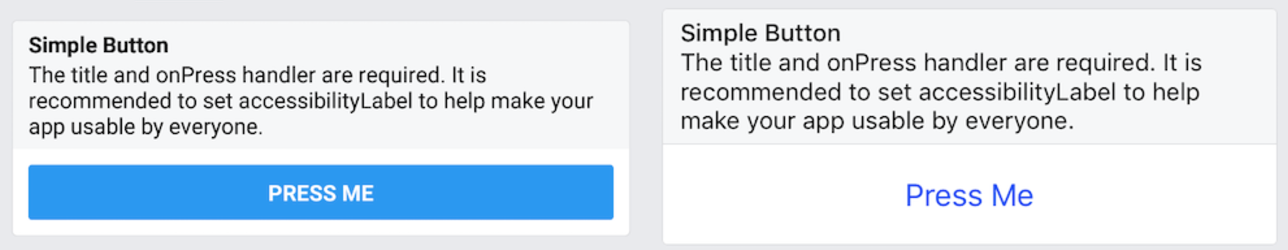 简单按钮在 Android 和 iOS 上的效果