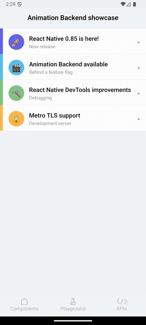 Android 上的动画后端演示