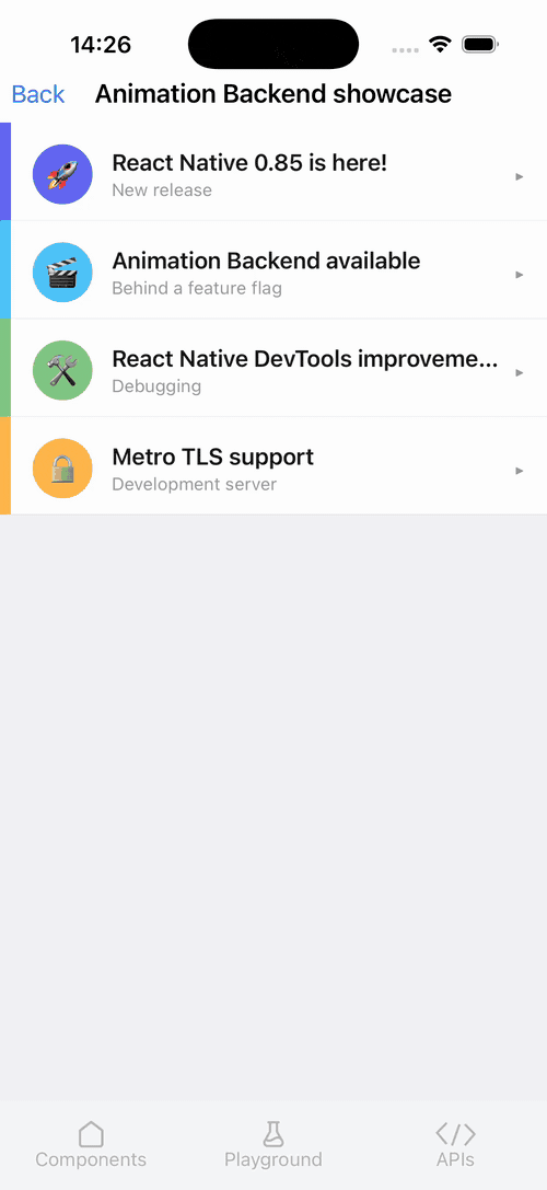 iOS 上的动画后端演示